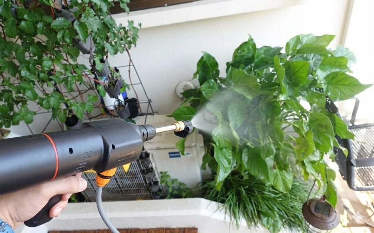 ベランダの植物への水やり